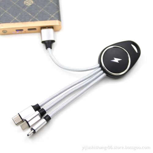 Electronics Innovative Gift 2020 Promotional Business Gift LED Logo Custom 3 in 1 Phone USB Cable for Travel